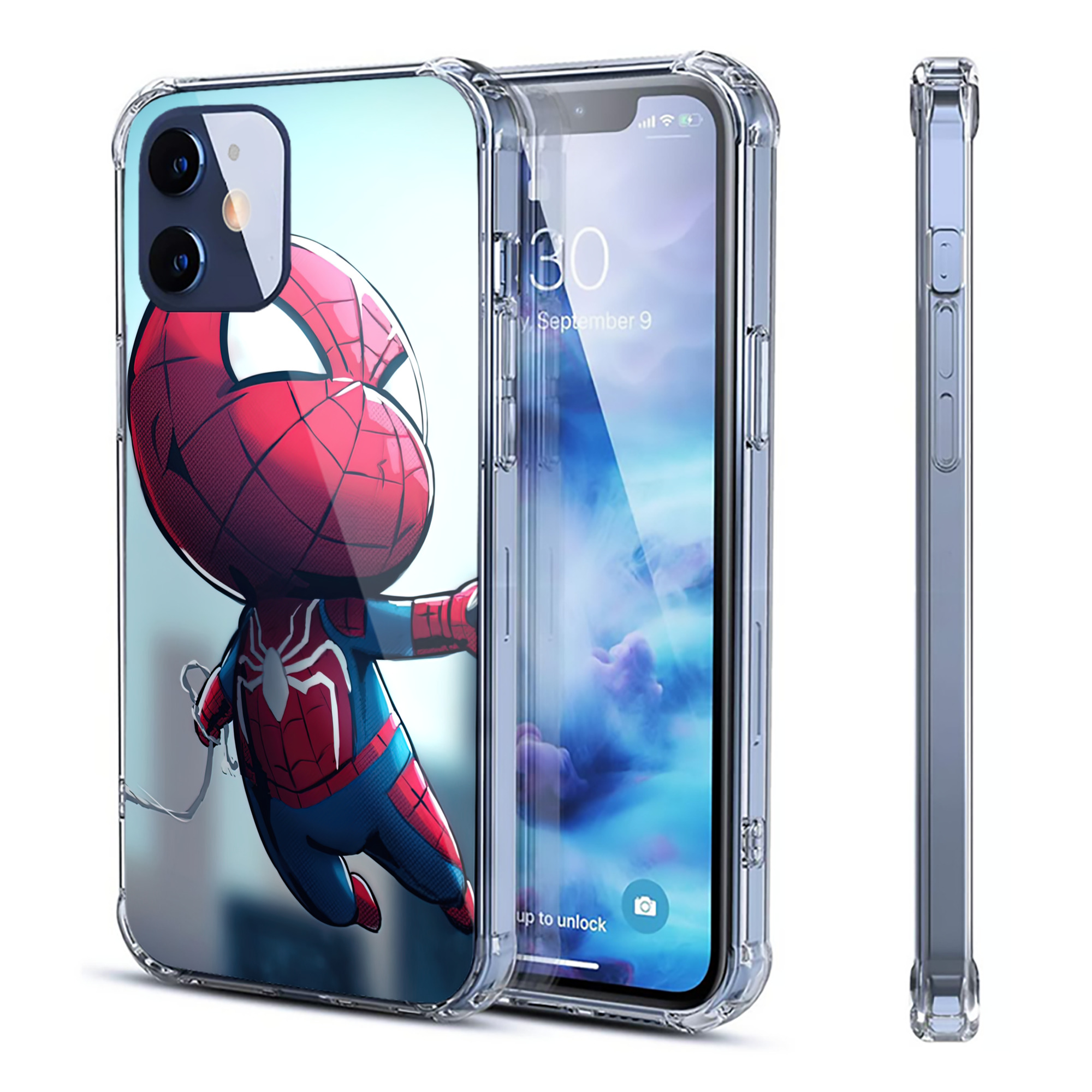 （画像用） Spider Man スパイダーマン 【iPhone 12シリーズ対応】透明スマホケース（クリアソフトケース）